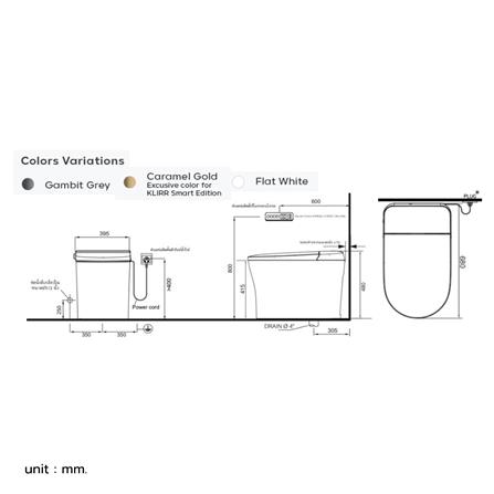 สุขภัณฑ์อัตโนมัติ COTTO KLIRR C109237 WH/GG_3