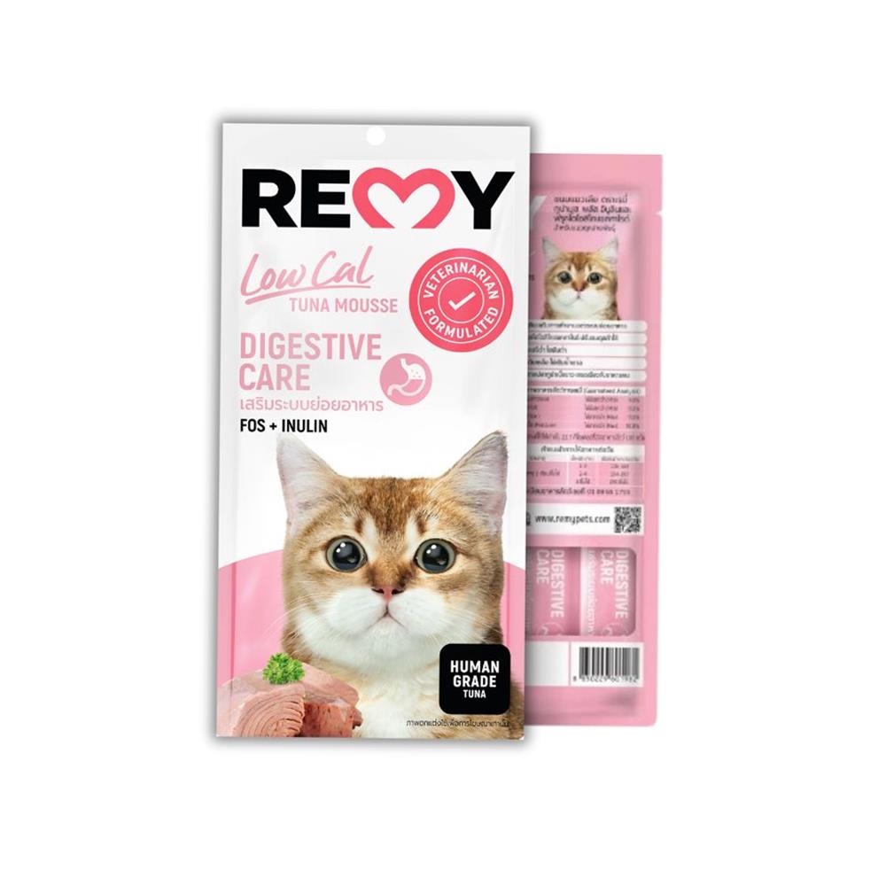 ขนมแมวเลีย REMY TUNA MOUSSE FOS INULIN สูตรเสริมระบบย่อยอาหาร (แพ็ก 4 ชิ้น)