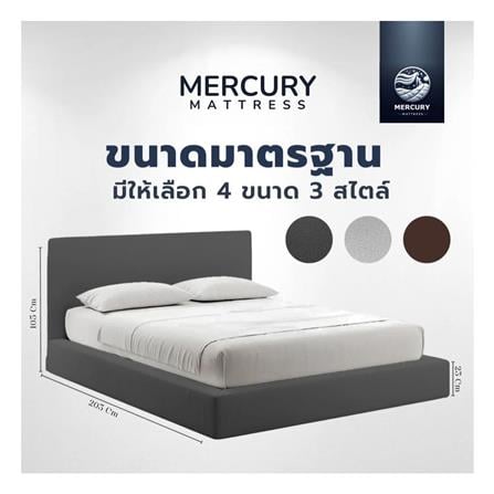 ฐานรองหัวเตียง 6 ฟุต MERCURY MATTRESS GINKO สี DARK GREY_4