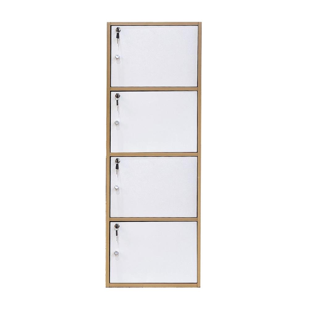 ตู้ล็อคเกอร์ 4 ช่อง FURDINI KEPT สี NATURE OAK/ขาว