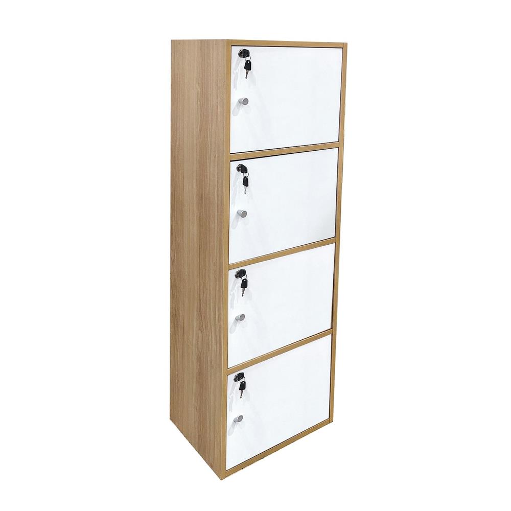 ตู้ล็อคเกอร์ 4 ช่อง FURDINI KEPT สี NATURE OAK/ขาว