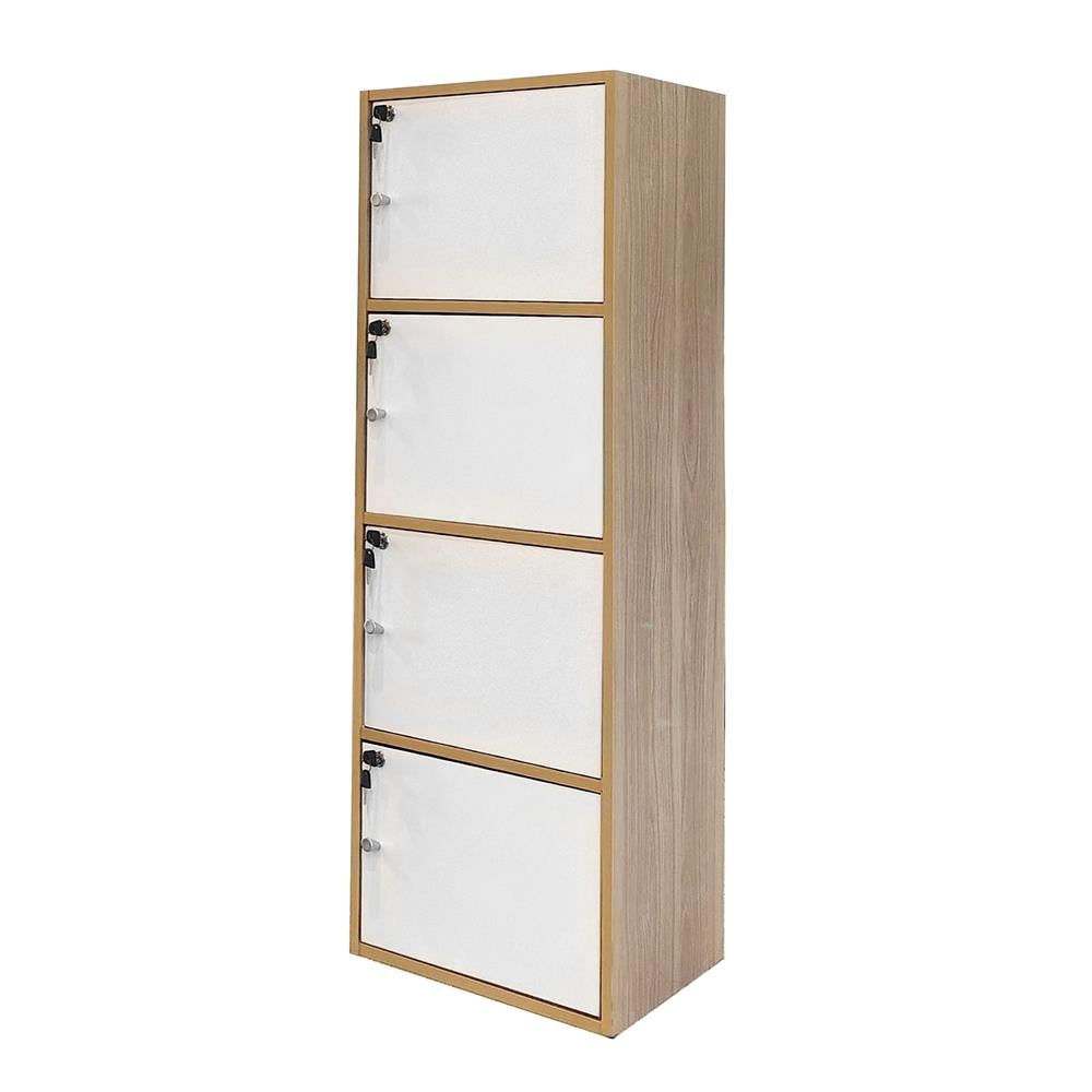 ตู้ล็อคเกอร์ 4 ช่อง FURDINI KEPT สี NATURE OAK/ขาว