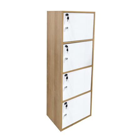 ตู้ล็อคเกอร์ 4 ช่อง FURDINI KEPT สี NATURE OAK/ขาว_2