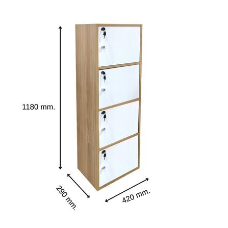ตู้ล็อคเกอร์ 4 ช่อง FURDINI KEPT สี NATURE OAK/ขาว_4