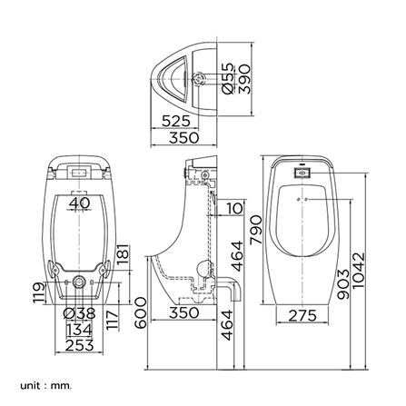 โถปัสสาวะชายอัตโนมัติ ESTHER ECU-04-220-11_4