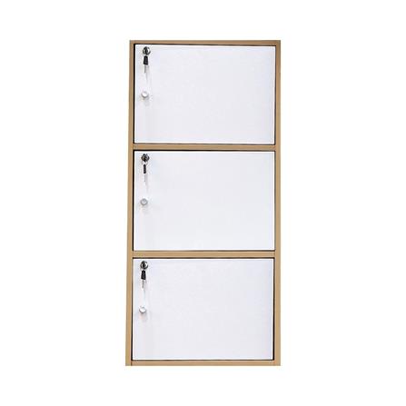 ตู้ล็อคเกอร์ 3 ช่อง FURDINI KEPT สี NATURE OAK/ขาว_1