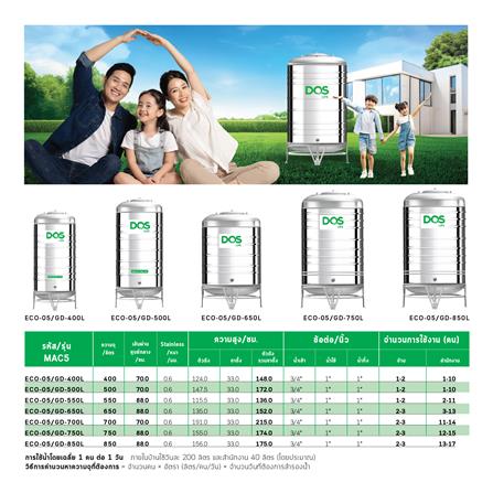 ถังเก็บน้ำสเตนเลส DOS ECO-05/GD-750L 750 ลิตร_8