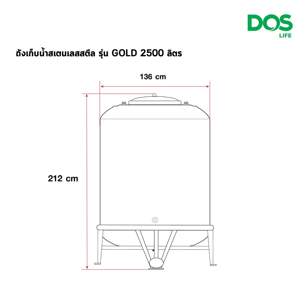 ถังเก็บน้ำสเตนเลส DOSECO-05/GD-2500L 2500 ลิตร