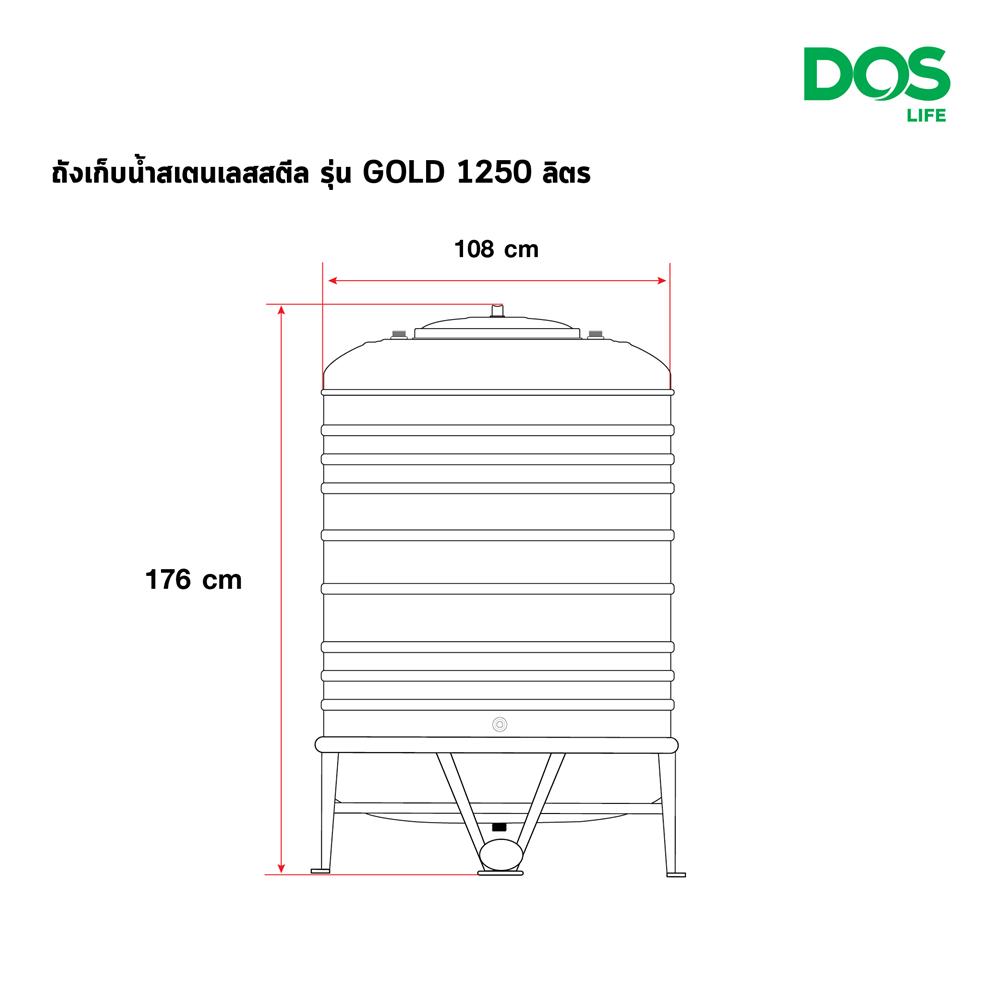 ถังเก็บน้ำสเตนเลส DOS ECO-05/GD-1250L 1250 ลิตร