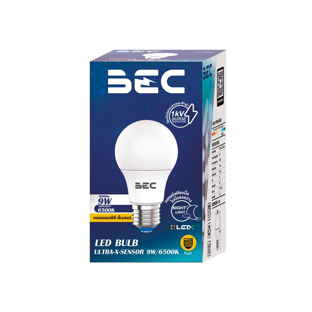 หลอด LED BEC ULTRA-X- LIGHT SENSOR 9 วัตต์ DAYLIGHT E27