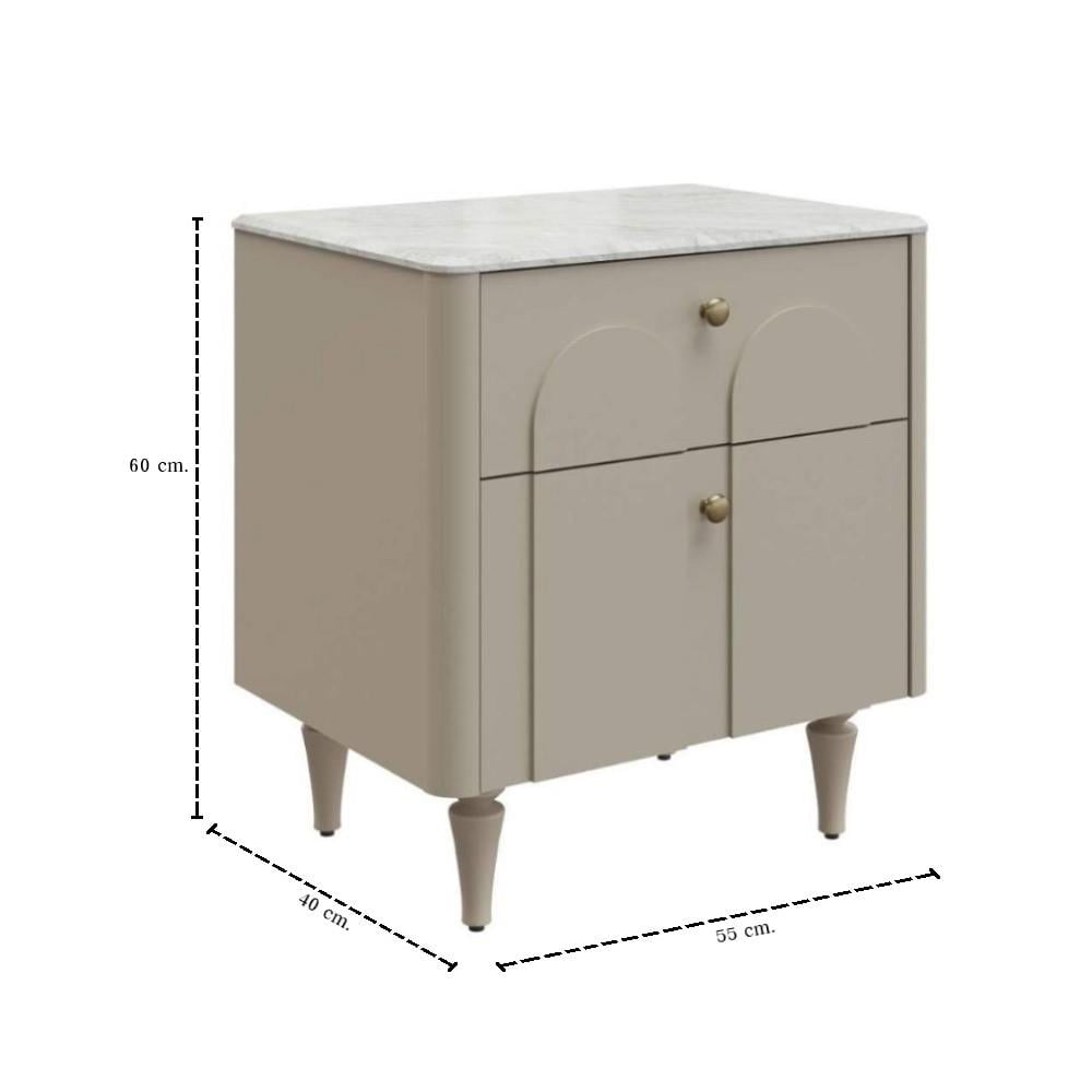 โต๊ะข้างเตียง SB FURNITURE FAY 19244777 55 ซม. สี PASTELA CREAM