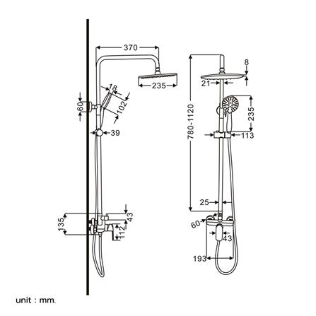 ฝักบัว RAIN SHOWER ผสม RASLAND RA F621-F6789_4