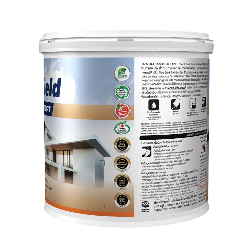 สีน้ำทาภายใน-ภายนอก ชนิดกึ่งเงา TOA ULTRASHIELD EXPERT BASE B 1 แกลลอน