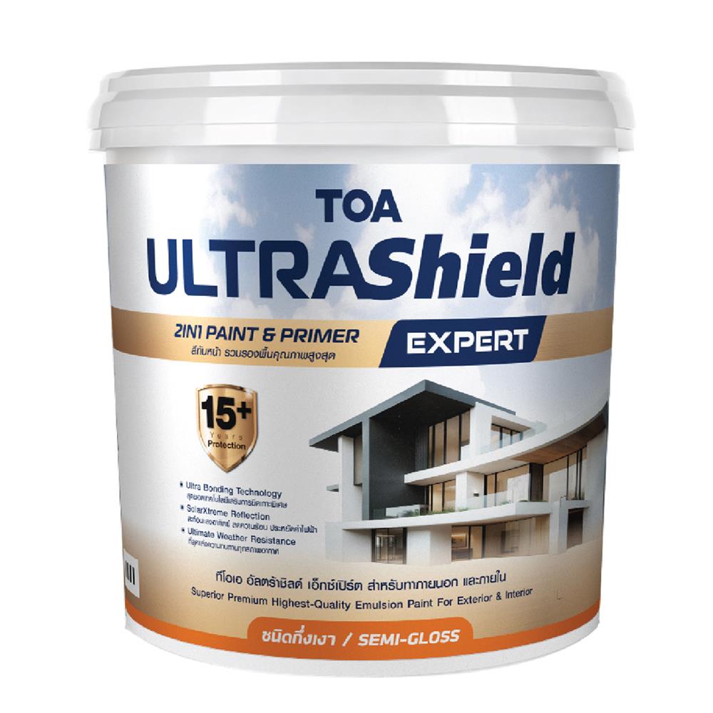 สีน้ำทาภายใน-ภายนอก ชนิดกึ่งเงา TOA ULTRASHIELD EXPERT BASE A 9 ลิตร