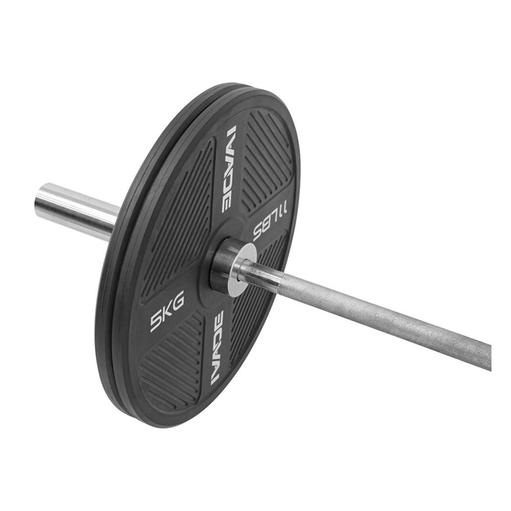 แผ่นน้ำหนัก BUMPER PLATE รูขนาด 2 นิ้ว IVADE  5 กก. (แพ็ก 2 ชิ้น)