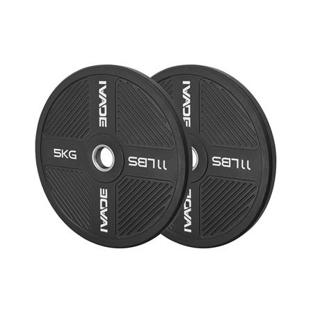 แผ่นน้ำหนัก BUMPER PLATE รูขนาด 2 นิ้ว IVADE  5 กก. (แพ็ก 2 ชิ้น)_0