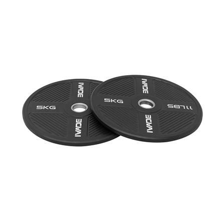 แผ่นน้ำหนัก BUMPER PLATE รูขนาด 2 นิ้ว IVADE  5 กก. (แพ็ก 2 ชิ้น)_1