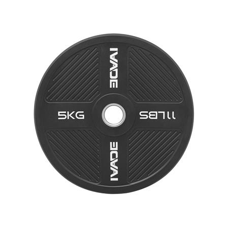 แผ่นน้ำหนัก BUMPER PLATE รูขนาด 2 นิ้ว IVADE  5 กก. (แพ็ก 2 ชิ้น)_3