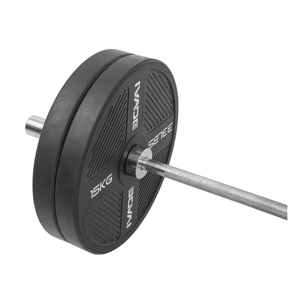 แผ่นน้ำหนัก BUMPER PLATE รูขนาด 2 นิ้ว IVADE  15 กก. (แพ็ก 2 ชิ้น)