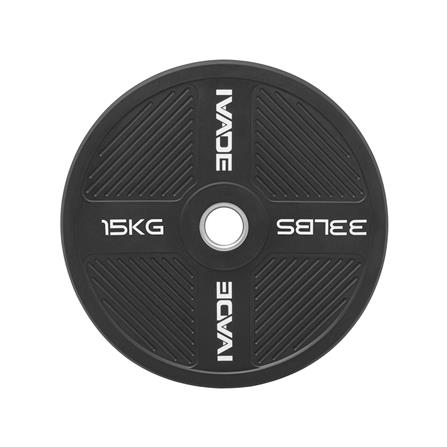 แผ่นน้ำหนัก BUMPER PLATE รูขนาด 2 นิ้ว IVADE  15 กก. (แพ็ก 2 ชิ้น)_3