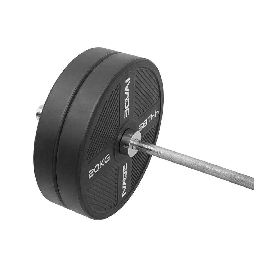 แผ่นน้ำหนัก BUMPER PLATE รูขนาด 2 นิ้ว IVADE  20 กก. (แพ็ก 2 ชิ้น)
