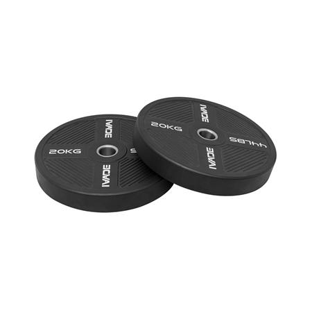 แผ่นน้ำหนัก BUMPER PLATE รูขนาด 2 นิ้ว IVADE  20 กก. (แพ็ก 2 ชิ้น)_1