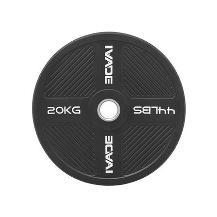 แผ่นน้ำหนัก BUMPER PLATE รูขนาด 2 นิ้ว IVADE  20 กก. (แพ็ก 2 ชิ้น)_3