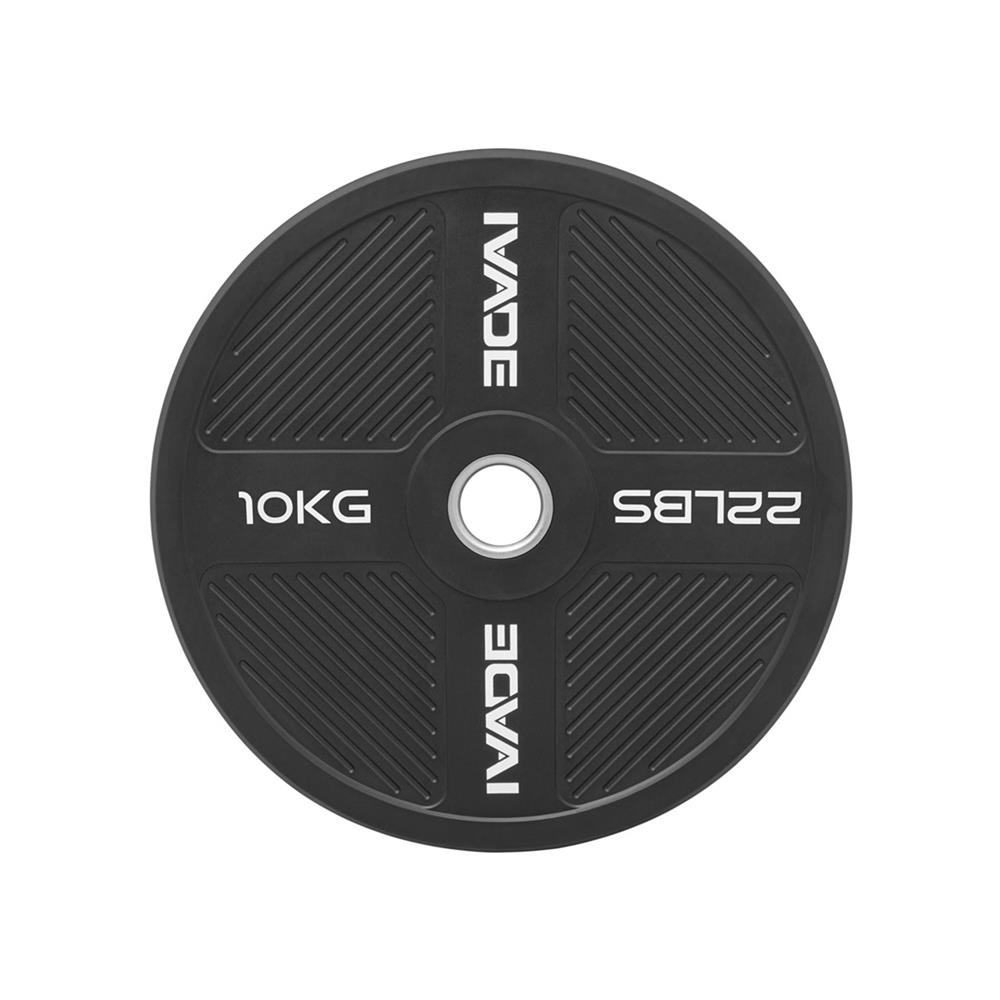 แผ่นน้ำหนัก BUMPER PLATE รูขนาด 2 นิ้ว IVADE  10 กก. (แพ็ก 2 ชิ้น)