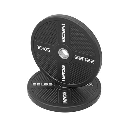 แผ่นน้ำหนัก BUMPER PLATE รูขนาด 2 นิ้ว IVADE  10 กก. (แพ็ก 2 ชิ้น)_1