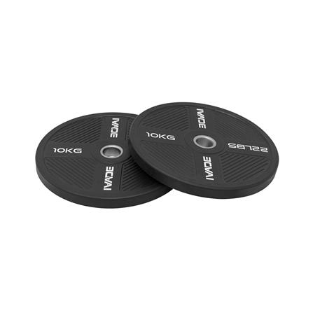 แผ่นน้ำหนัก BUMPER PLATE รูขนาด 2 นิ้ว IVADE  10 กก. (แพ็ก 2 ชิ้น)_2