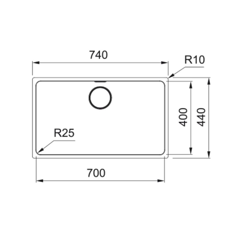 ซิงค์ฝัง 1 หลุม FRANKE MYX 110-70 สีเงิน