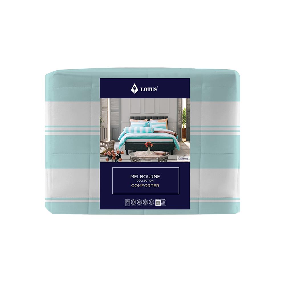 ผ้านวม LOTUS MELBOURNE L-MB 01B 100x90 นิ้ว สี TURQUOISE