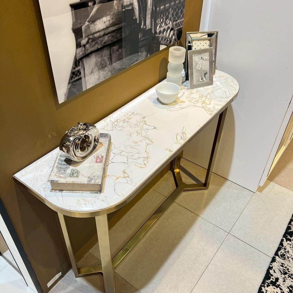 โต๊ะคอนโซล SB FURNITURE NALIA 19244476 120 ซม. สีขาว/ทอง