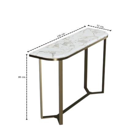โต๊ะคอนโซล SB FURNITURE NALIA 19244476 120 ซม. สีขาว/ทอง_7