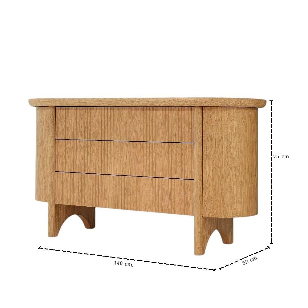 ตู้ลิ้นชัก 3 ลิ้นชัก SB FURNITURE WASIAN 19235663 140 ซม. สีวีเนียร์โอ๊ค