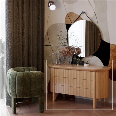 ตู้ลิ้นชัก 3 ลิ้นชัก SB FURNITURE WASIAN 19235663 140 ซม. สีวีเนียร์โอ๊ค_4