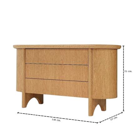 ตู้ลิ้นชัก 3 ลิ้นชัก SB FURNITURE WASIAN 19235663 140 ซม. สีวีเนียร์โอ๊ค_6