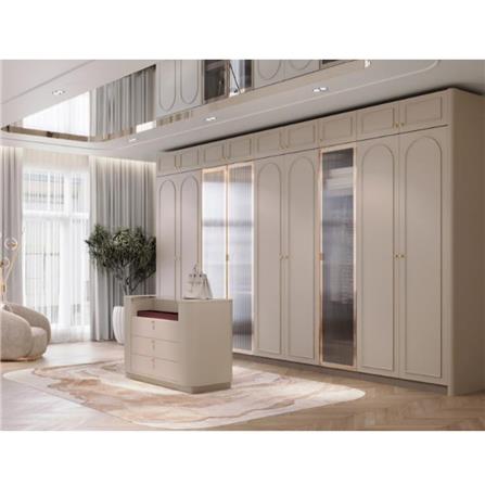 ตู้เสื้อผ้า 4 บานเปิด SB BUILT IN PLUS 59064163 สีรีโอบราวน์/พาสเทล่า ครีม_2