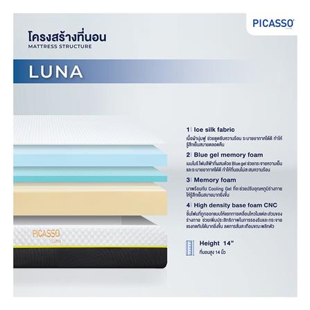 ที่นอน 5 ฟุต PICASSO LUNA (พร้อมชุดเครื่องนอน 11 ชิ้น)_4
