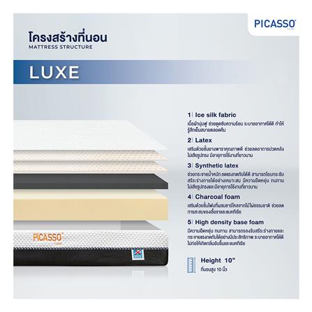 ที่นอน 5 ฟุต PICASSO LUXE (พร้อมชุดเครื่องนอน 11 ชิ้น)_4
