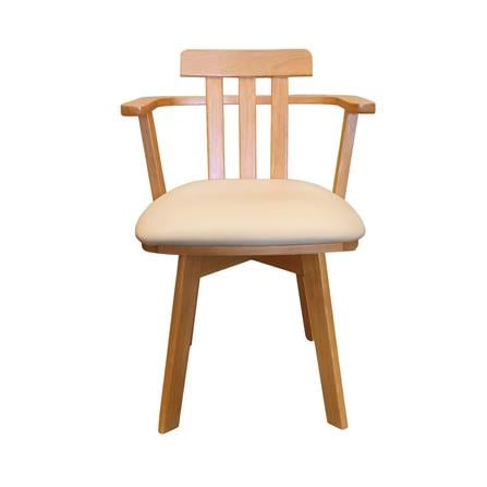 เก้าอี้ทานข้าวหมุนได้ FURDINI HAVEN สีเนเชอรัล/ครีม_1