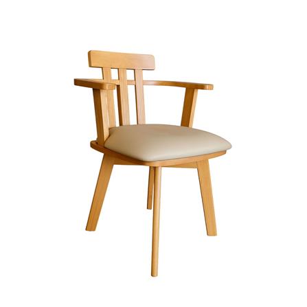 เก้าอี้ทานข้าวหมุนได้ FURDINI HAVEN สีเนเชอรัล/ครีม_2