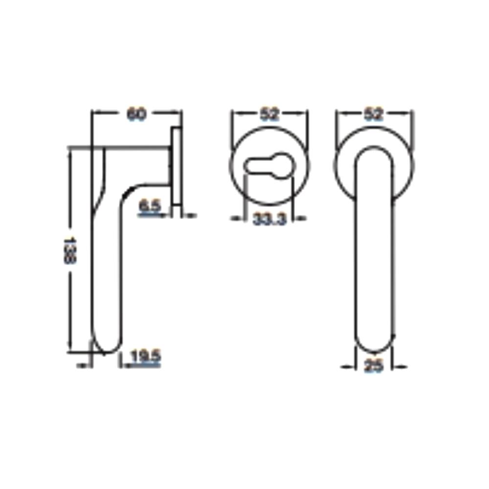 มือจับก้านโยกห้องทั่วไป MORTISE HAFELE 489.11.137 สีสเตนเลส