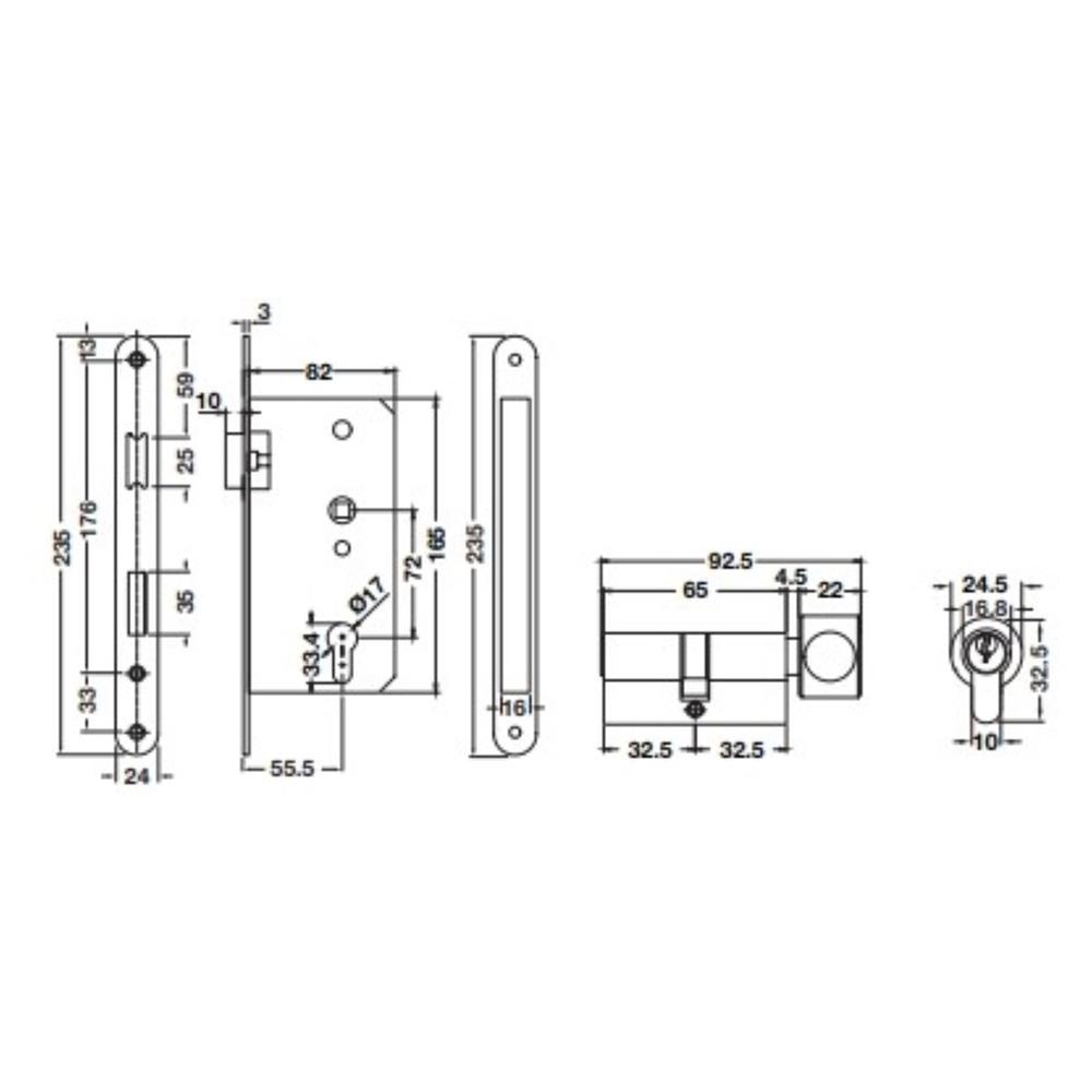 มือจับก้านโยกห้องทั่วไป MORTISE HAFELE 489.11.137 สีสเตนเลส