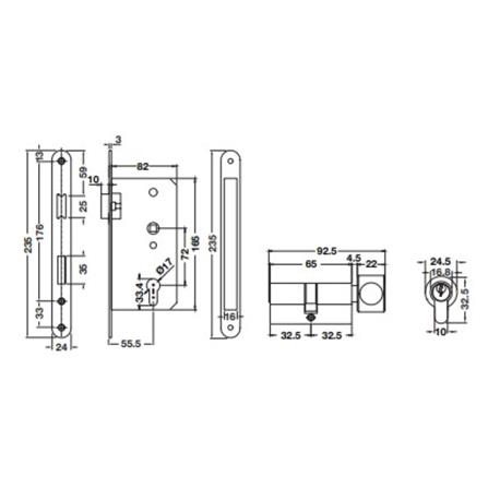 มือจับก้านโยกห้องทั่วไป MORTISE HAFELE 489.11.137 สีสเตนเลส_5