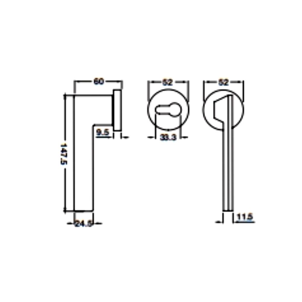 มือจับก้านโยกห้องน้ำ MORTISE HAFELE 489.11.132 สีสเตนเลส