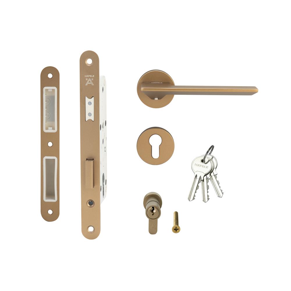 มือจับก้านโยกห้องทั่วไป MORTISE HAFELE 489.11.135 สีทองเหลืองรมดำ