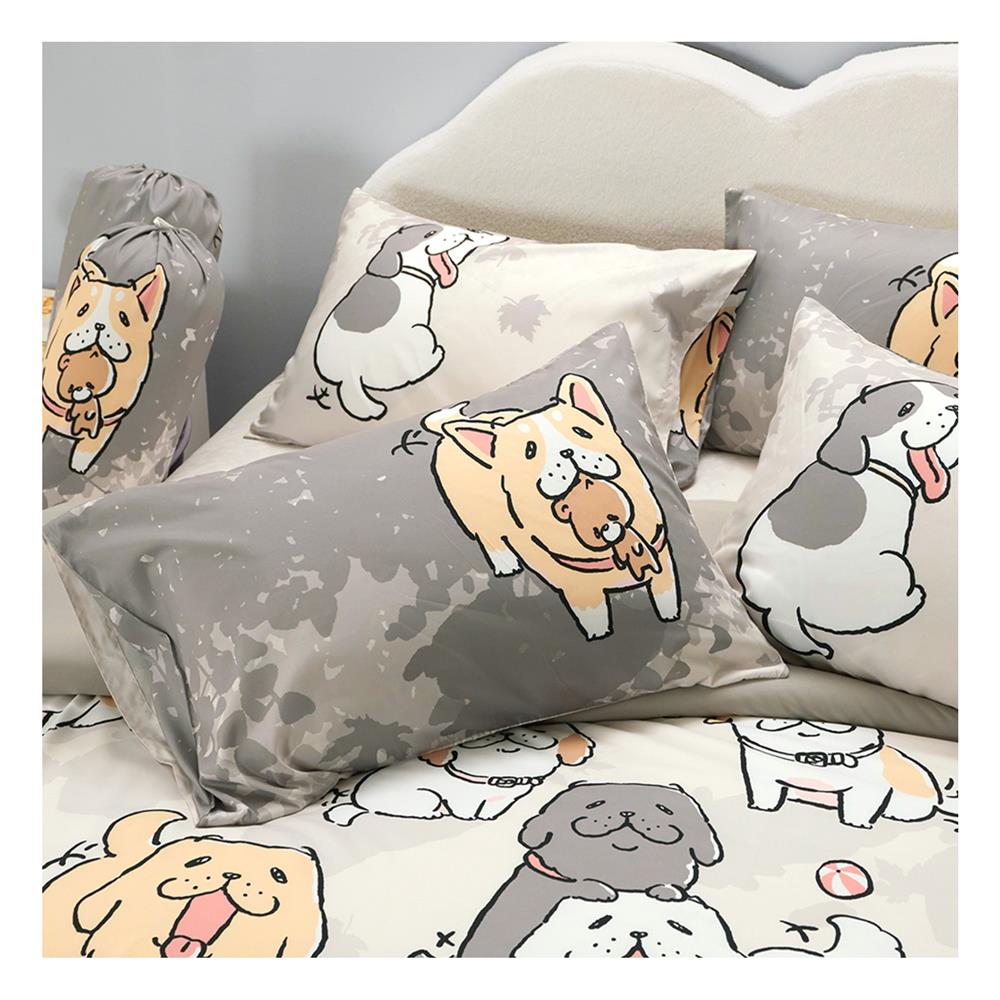 ชุดผ้าปูที่นอน 5 ฟุต (ชุด 5 ชิ้น) TULIP หมาจ๋า 60112-DLD047