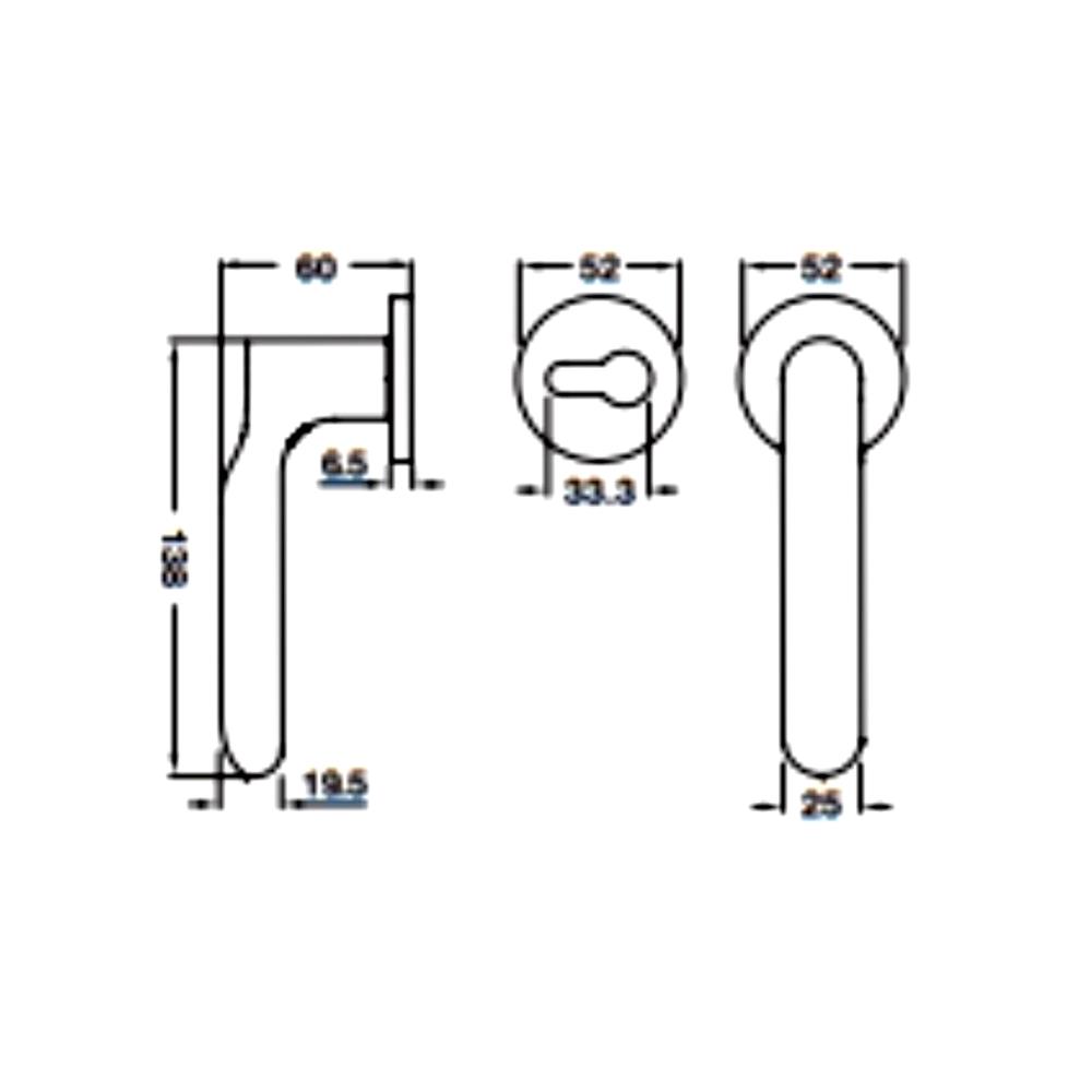 มือจับก้านโยกห้องน้ำ MORTISE HAFELE489.11.140 สีนิกเกิ้ลรมดำ