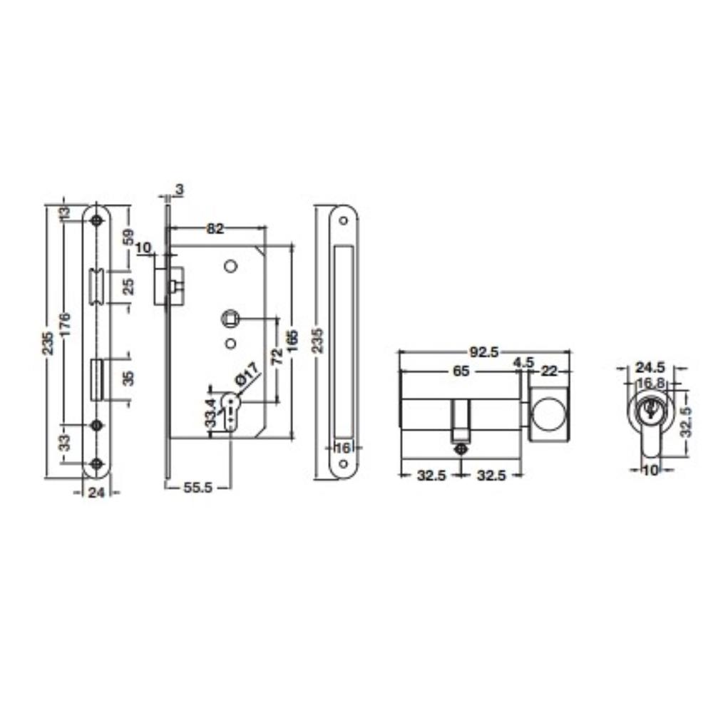 มือจับก้านโยกห้องน้ำ MORTISE HAFELE 489.11.134 สีดำ